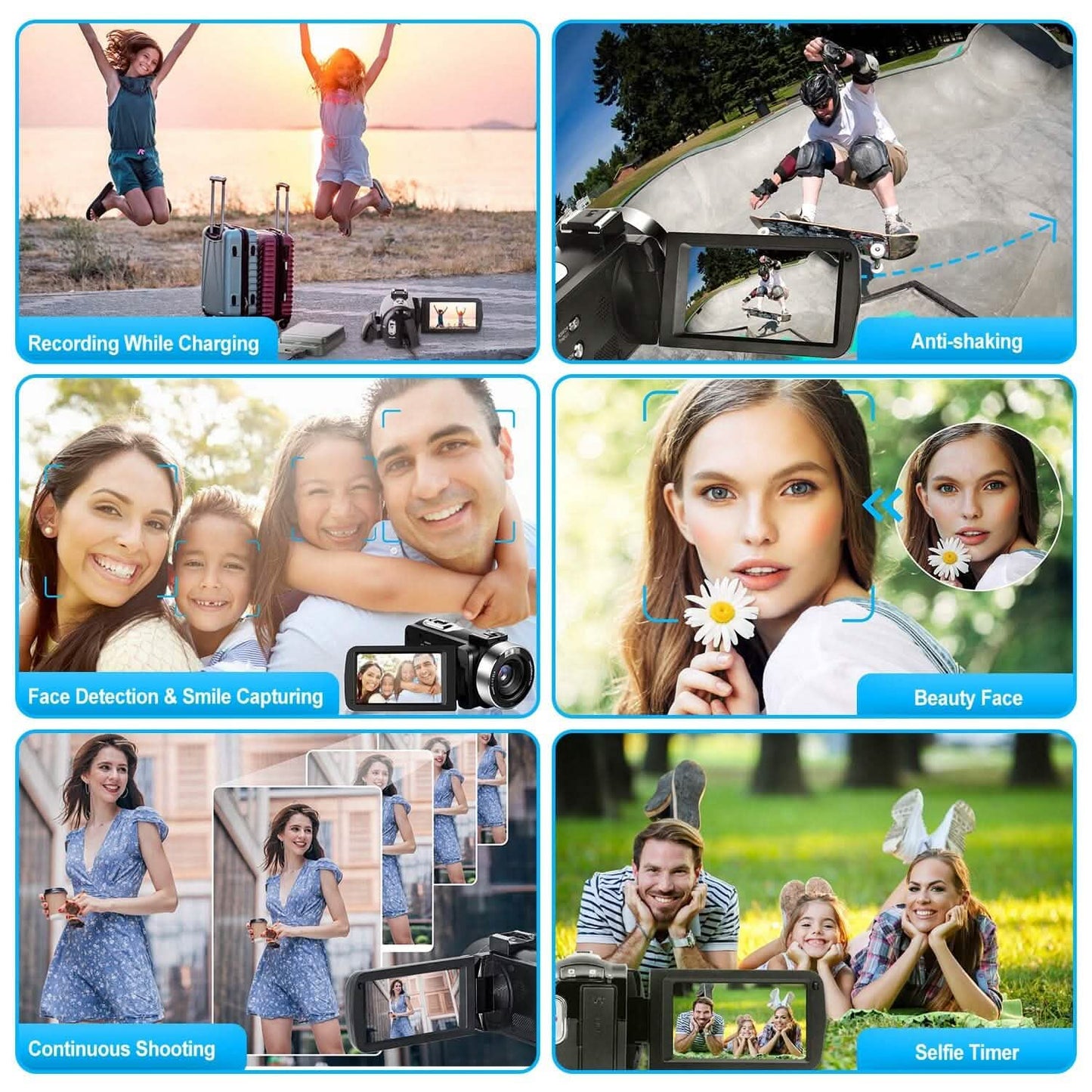 2.7K Camcorder 42MP 18x Zoom Digital Video Camera with 270° Rotating IPS Screen DailySale