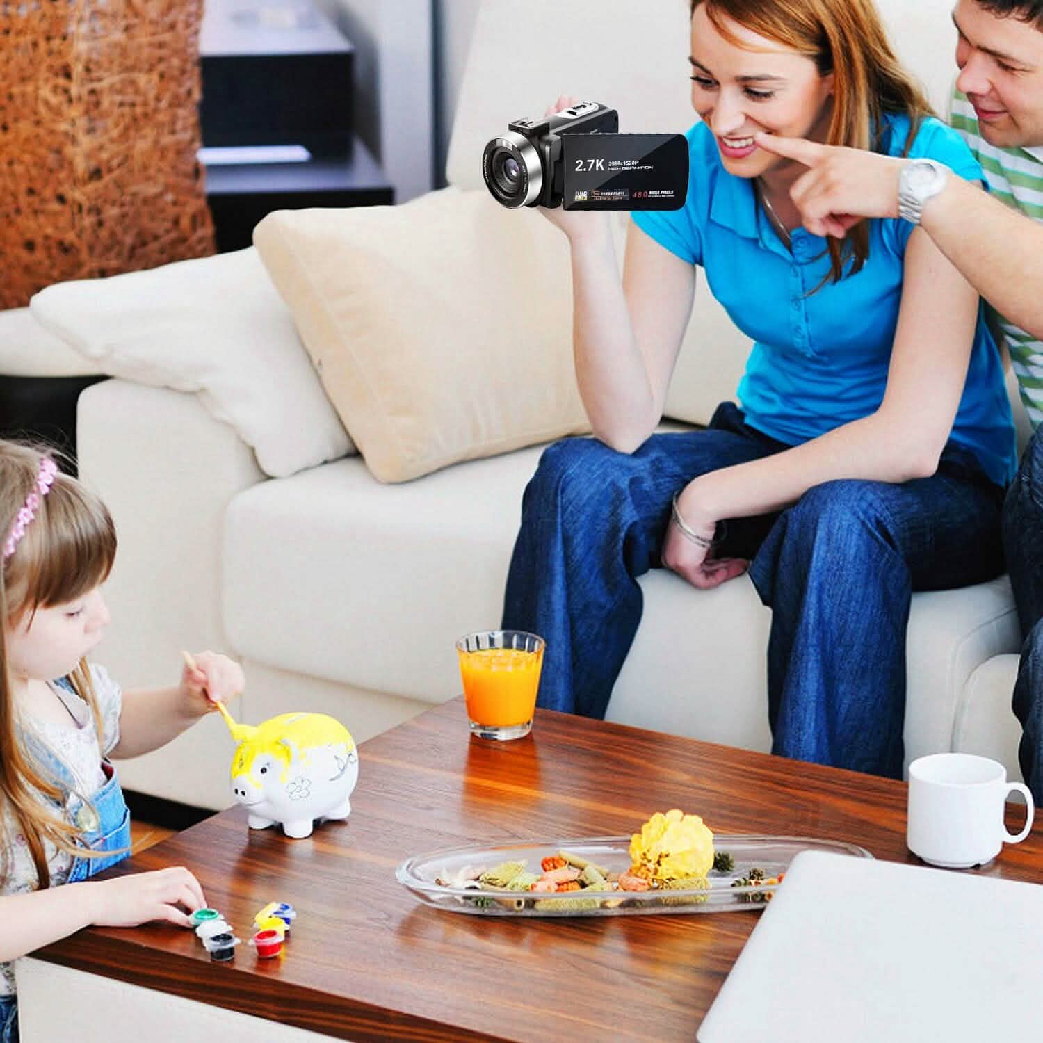 2.7K Camcorder 42MP 18x Zoom Digital Video Camera with 270° Rotating IPS Screen DailySale
