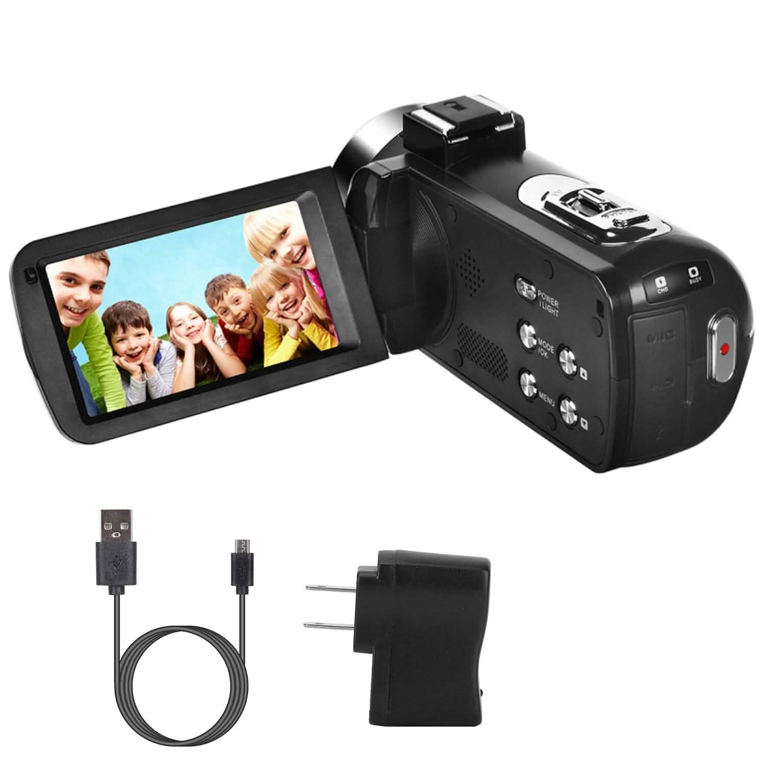 2.7K Camcorder 42MP 18x Zoom Digital Video Camera with 270° Rotating IPS Screen DailySale