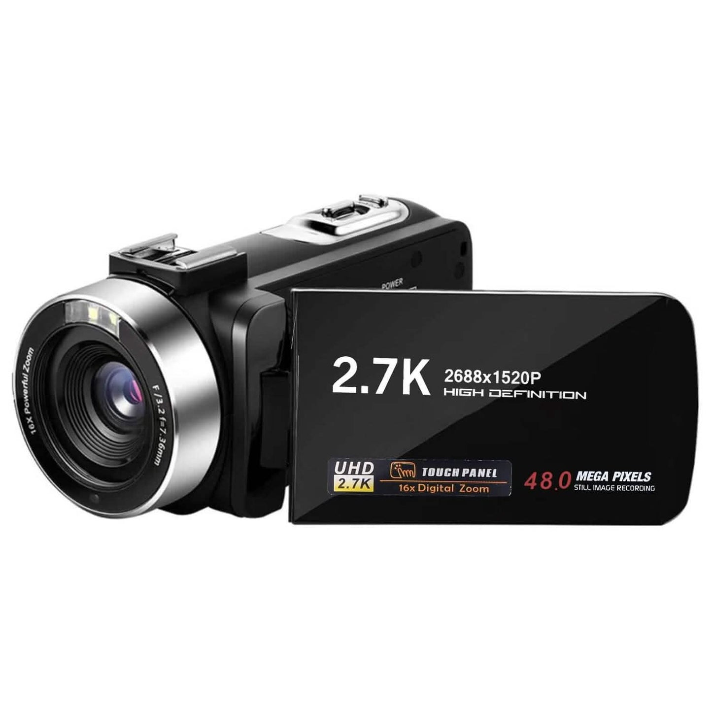 2.7K Camcorder 42MP 18x Zoom Digital Video Camera with 270° Rotating IPS Screen DailySale