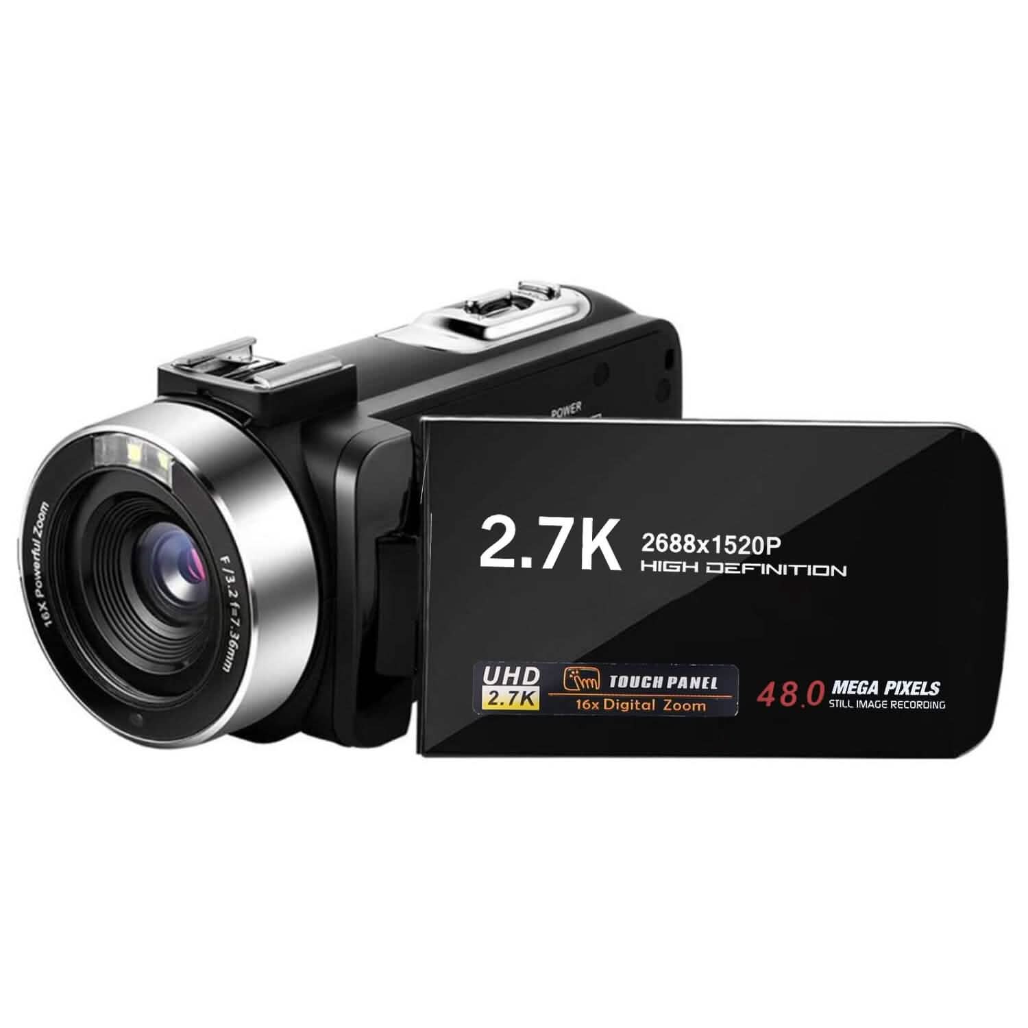 2.7K Camcorder 42MP 18x Zoom Digital Video Camera with 270° Rotating IPS Screen DailySale