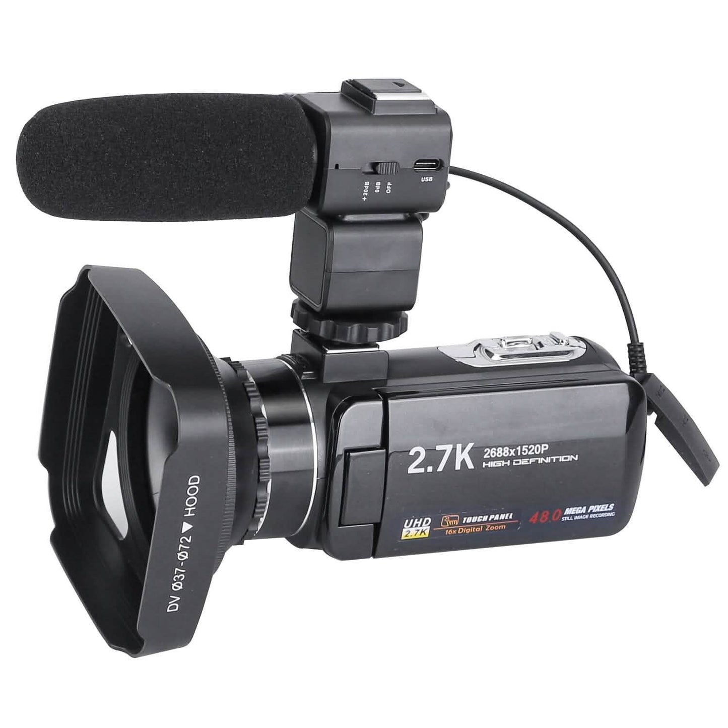 2.7K Camcorder 42MP 18x Zoom Digital Video Camera with 270° Rotating IPS Screen DailySale