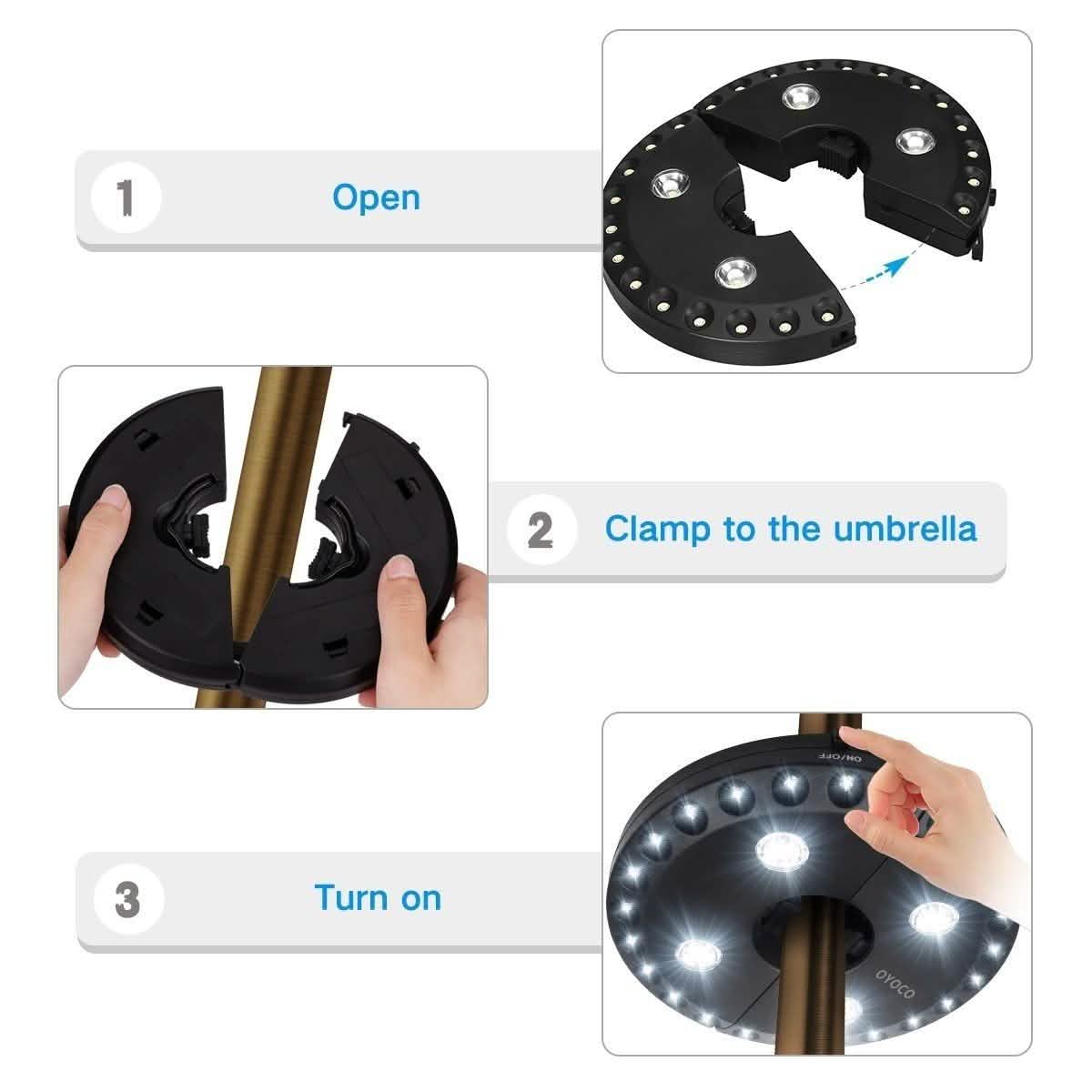 28 LED Patio Umbrella Pole Outdoor Light with Adjustable Brightness DailySale