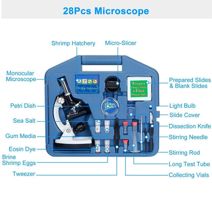 28-Pieces: Kid Microscope Set Experimental Observation Monocular DailySale