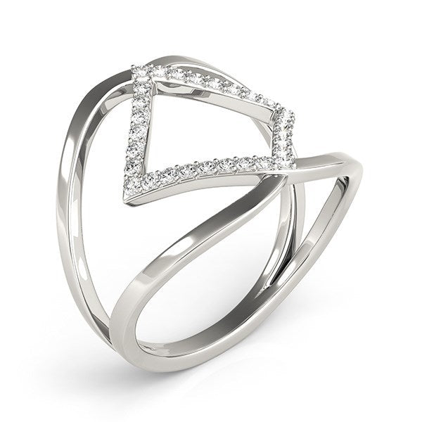 14k White Gold Interlaced Design Diamond Ring (1/5 cttw) Bids.com