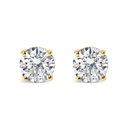 14K White Gold 2.00 Cttw Lab Grown Round Brilliant-Cut Diamond Classic 4-Prong Stud Earrings with Screw Backs (F-G color, VVS2-VS1 Clarity) Bids.com