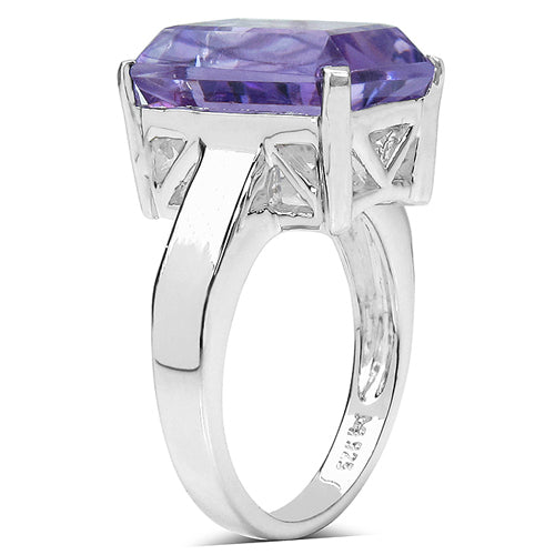6.10 Carat Genuine Amethyst .925 Sterling Silver Ring Bids.com