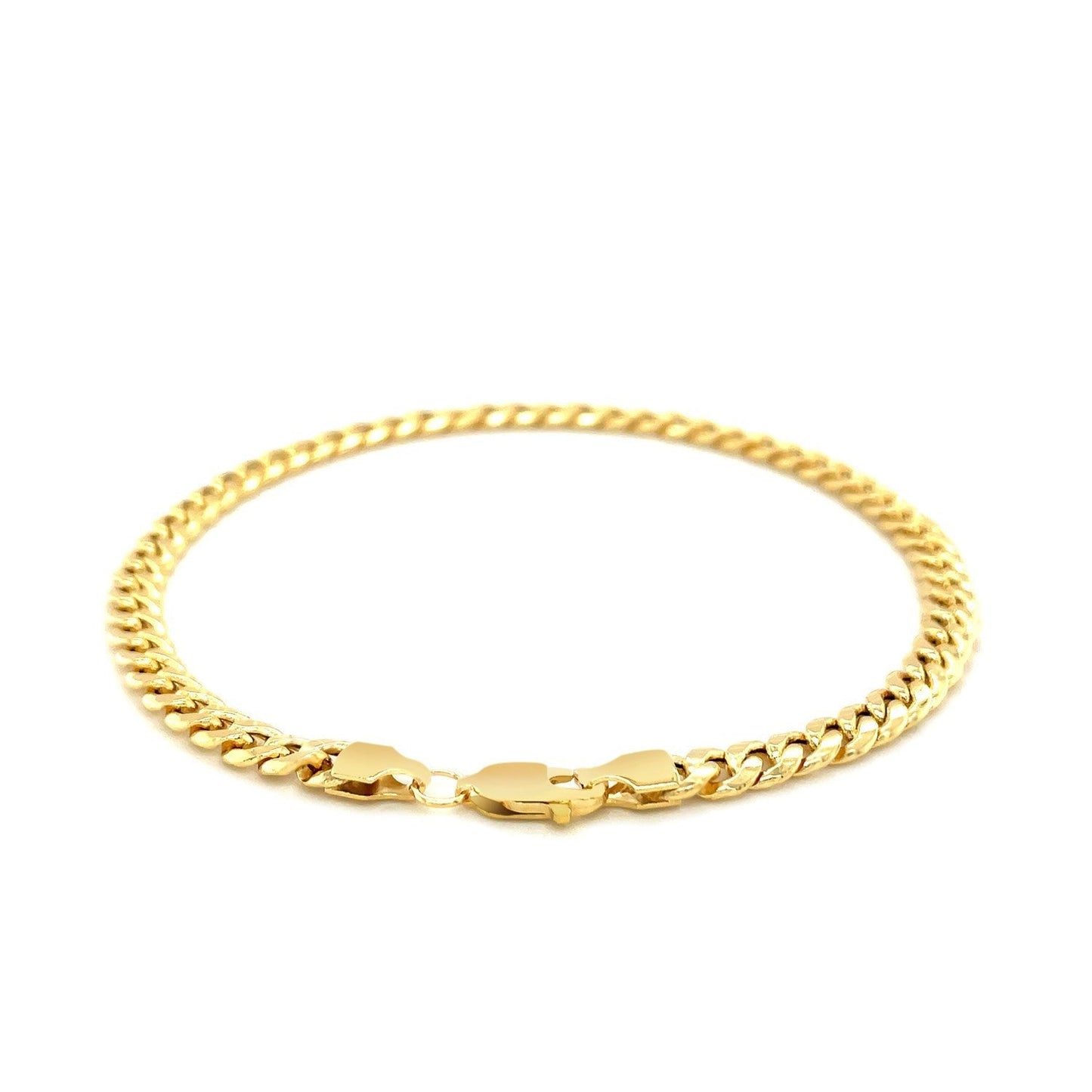 4.5mm 14k Yellow Gold Miami Cuban Semi Solid Bracelet Bids.com