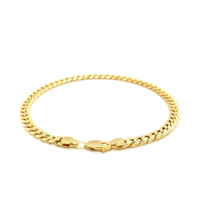4.5mm 14k Yellow Gold Miami Cuban Semi Solid Bracelet Bids.com