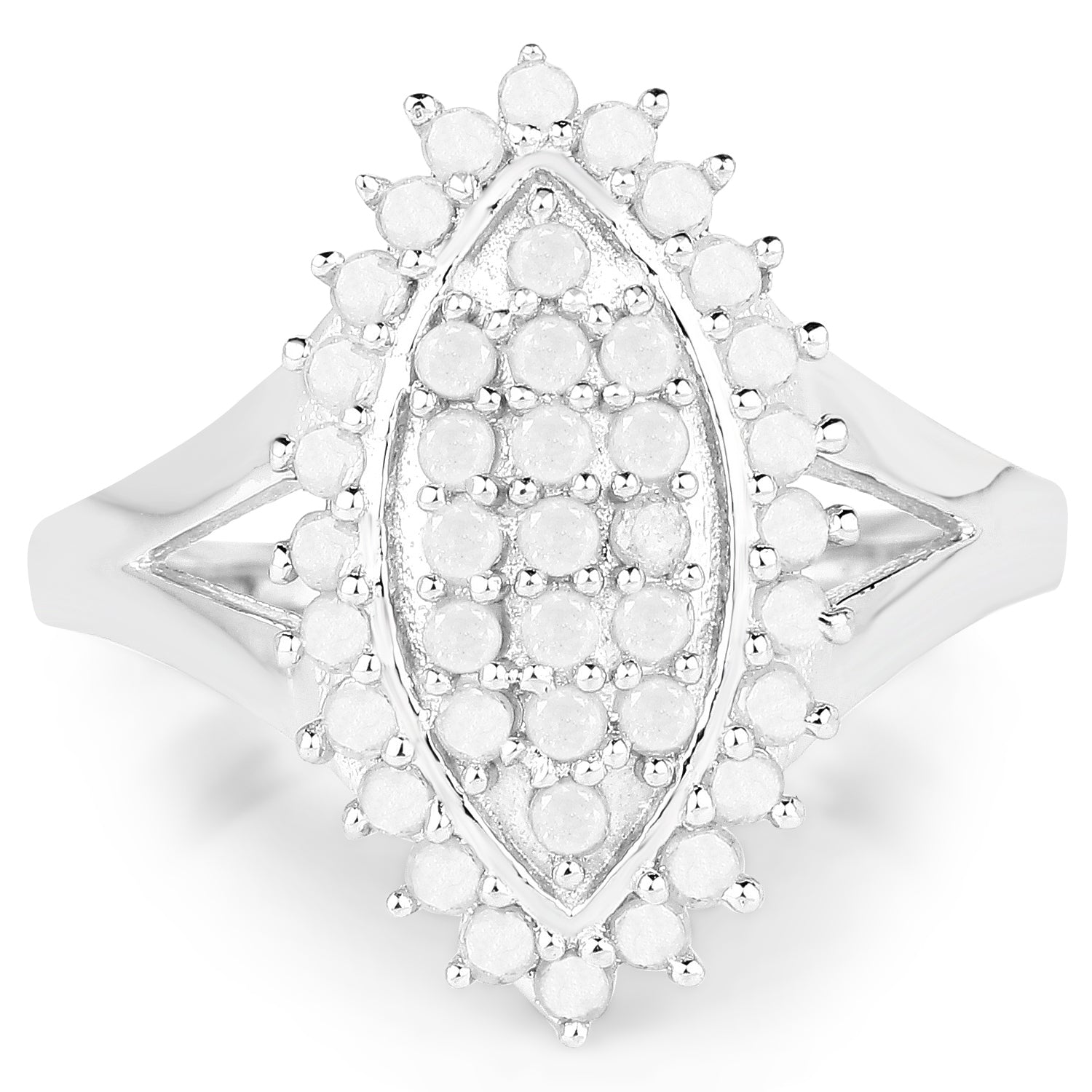 0.62 Carat Genuine White Diamond .925 Sterling Silver Ring Bids.com