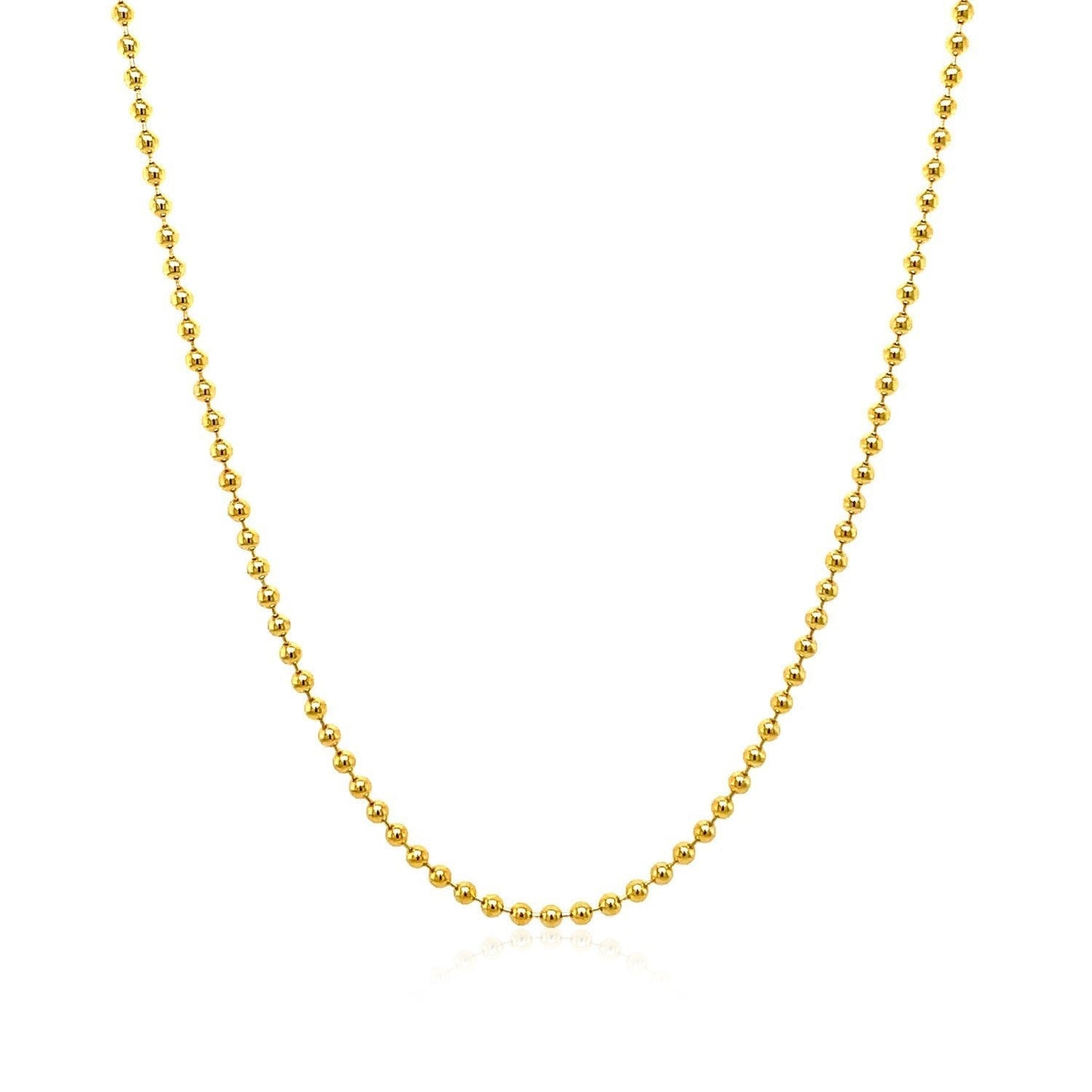 18k Yellow Gold Bead Chain 1.5mm (1.50 mm) Bids.com
