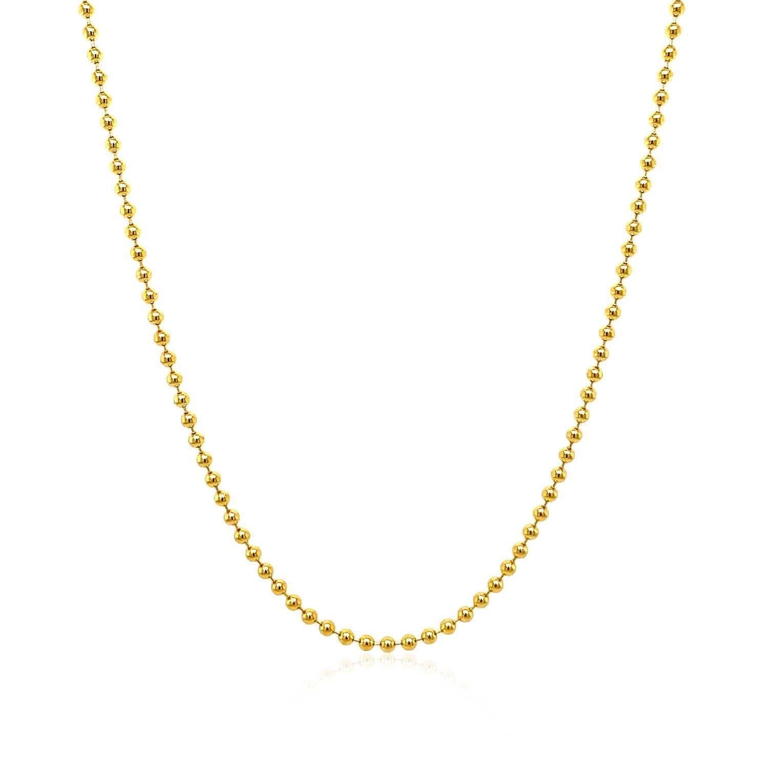 18k Yellow Gold Bead Chain 1.5mm (1.50 mm) Bids.com