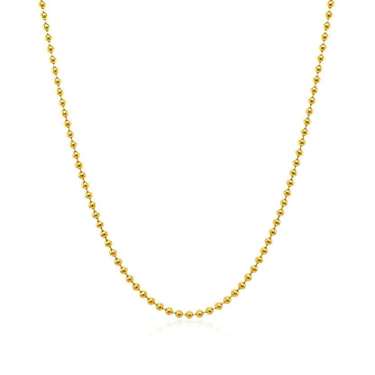 18k Yellow Gold Bead Chain 1.5mm (1.50 mm) Bids.com