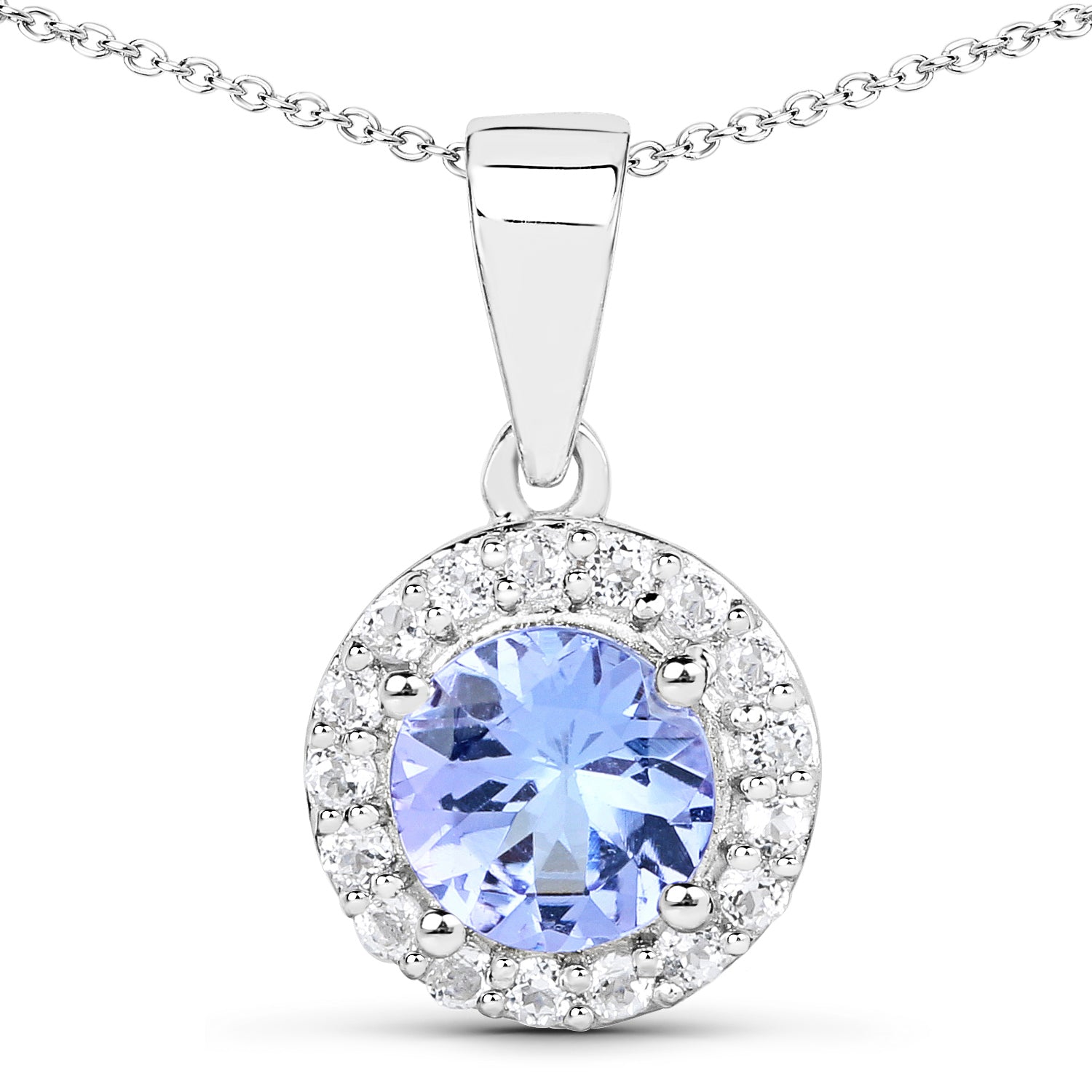 3.77 Carat Genuine Tanzanite and White Topaz .925 Sterling Silver 3 Piece Jewelry Set (Ring, Earrings, and Pendant w/ Chain) Bids.com