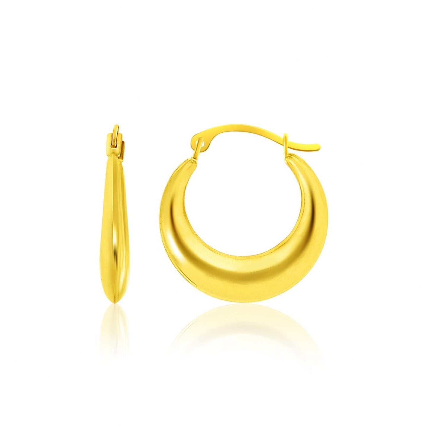 14k Yellow Gold Graduated Round Shape Hoop Earrings Bids.com