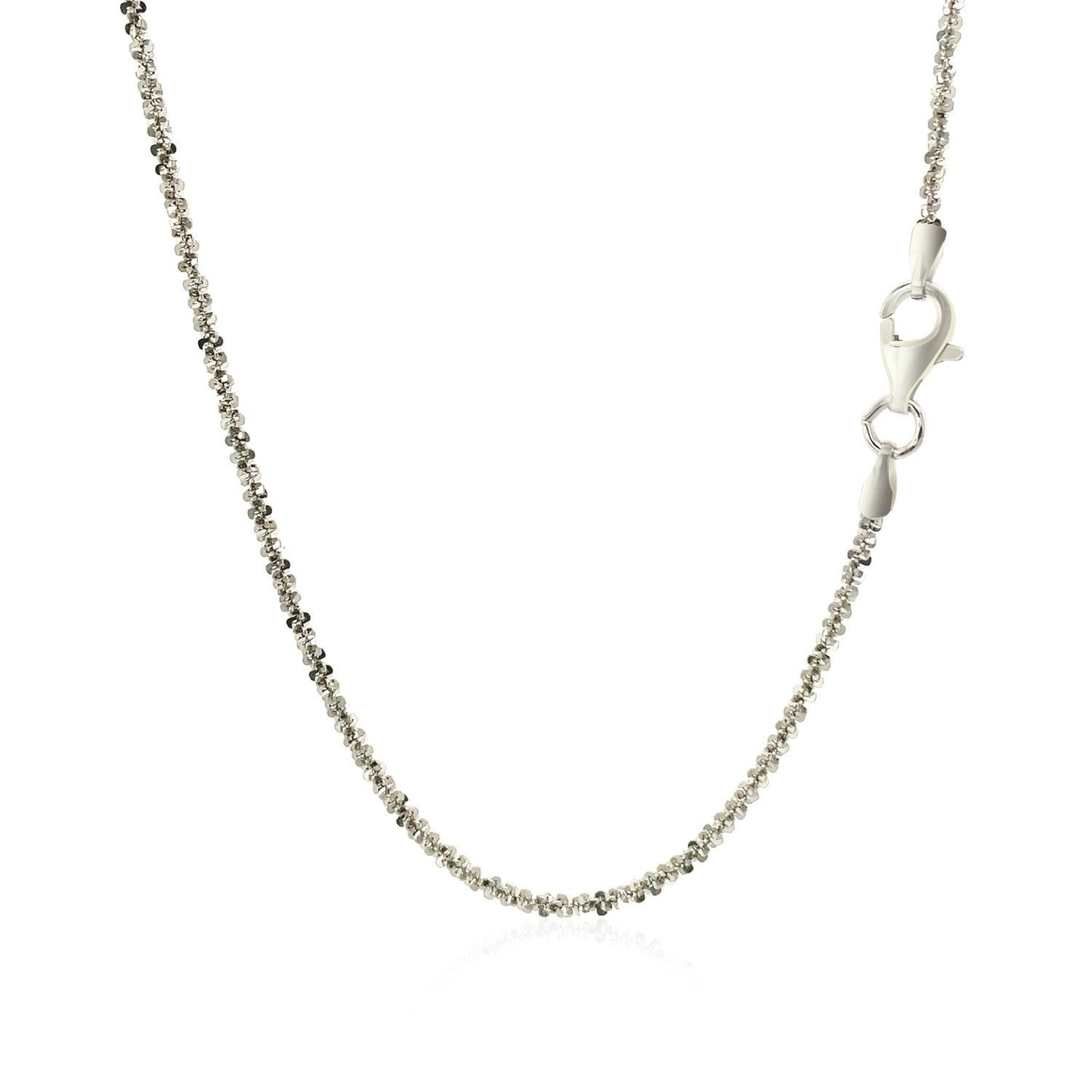 Rhodium Plated 1.7mm Sterling Silver Sparkle Style Chain Bids.com