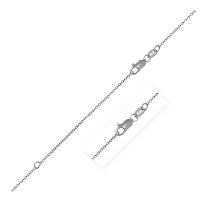 Extendable Cable Chain in 14k White Gold (1.0mm) Bids.com