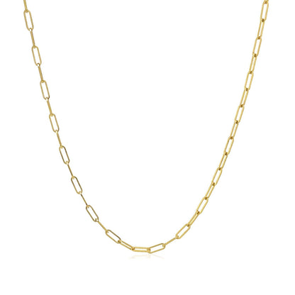 18K Yellow Gold Fine Paperclip Chain (1.50 mm) Bids.com