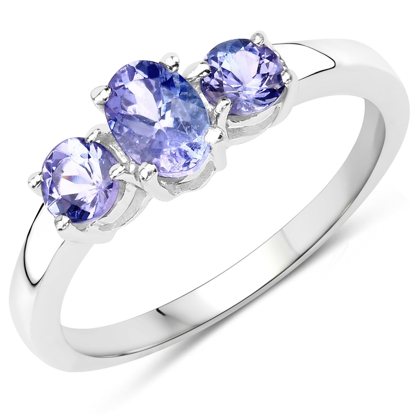 0.90 Carat Genuine Tanzanite .925 Sterling Silver Ring Bids.com