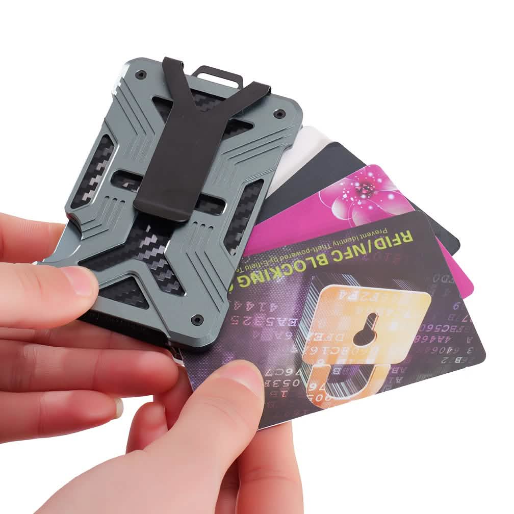 RFID Aluminum Money Clip Wallet – Ultra-Thin, Holds 15 Cards DailySale