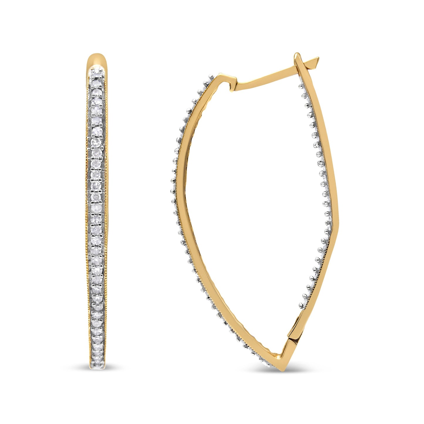 10k Yellow Gold Round Cut Diamond Earrings (1 cttw, I-J Color, I2-I3 Clarity) Bids.com