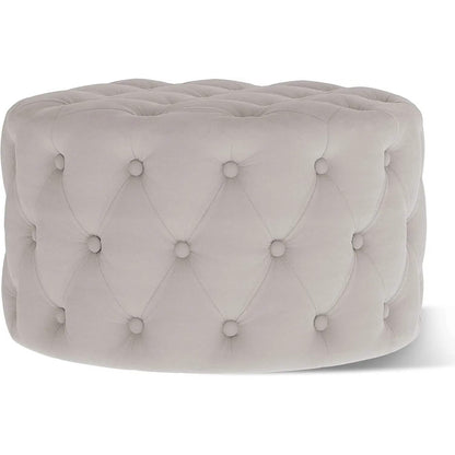 29.5" Tufted Velvet Round Ottoman Classic Button Living Room Footrest with Storage DailySale