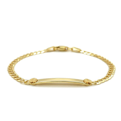 14k Yellow Gold Curb Link Style Children's ID Bracelet Bids.com