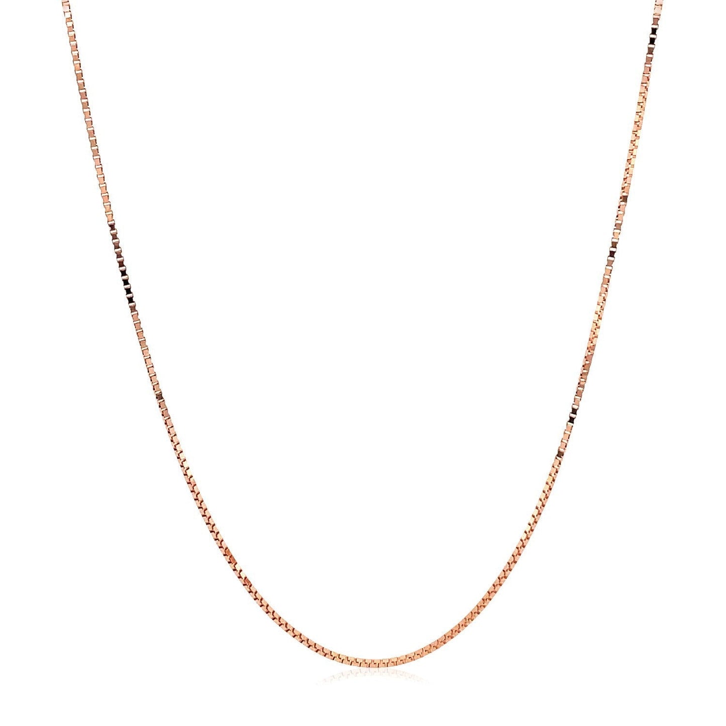 14k Rose Gold Adjustable Box Chain 0.7mm Bids.com
