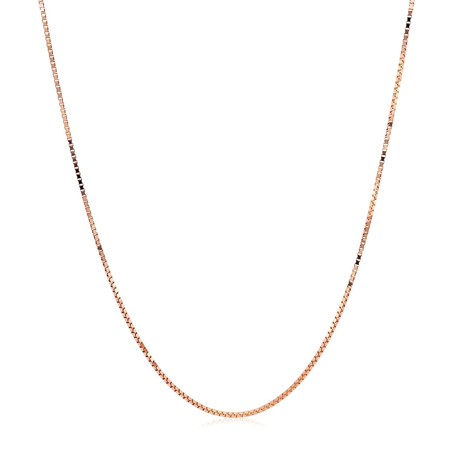 14k Rose Gold Adjustable Box Chain 0.7mm Bids.com