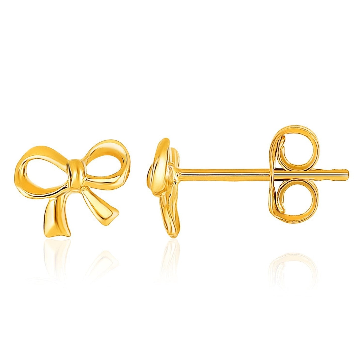 14k Yellow Gold Bow Style Post Earrings Bids.com