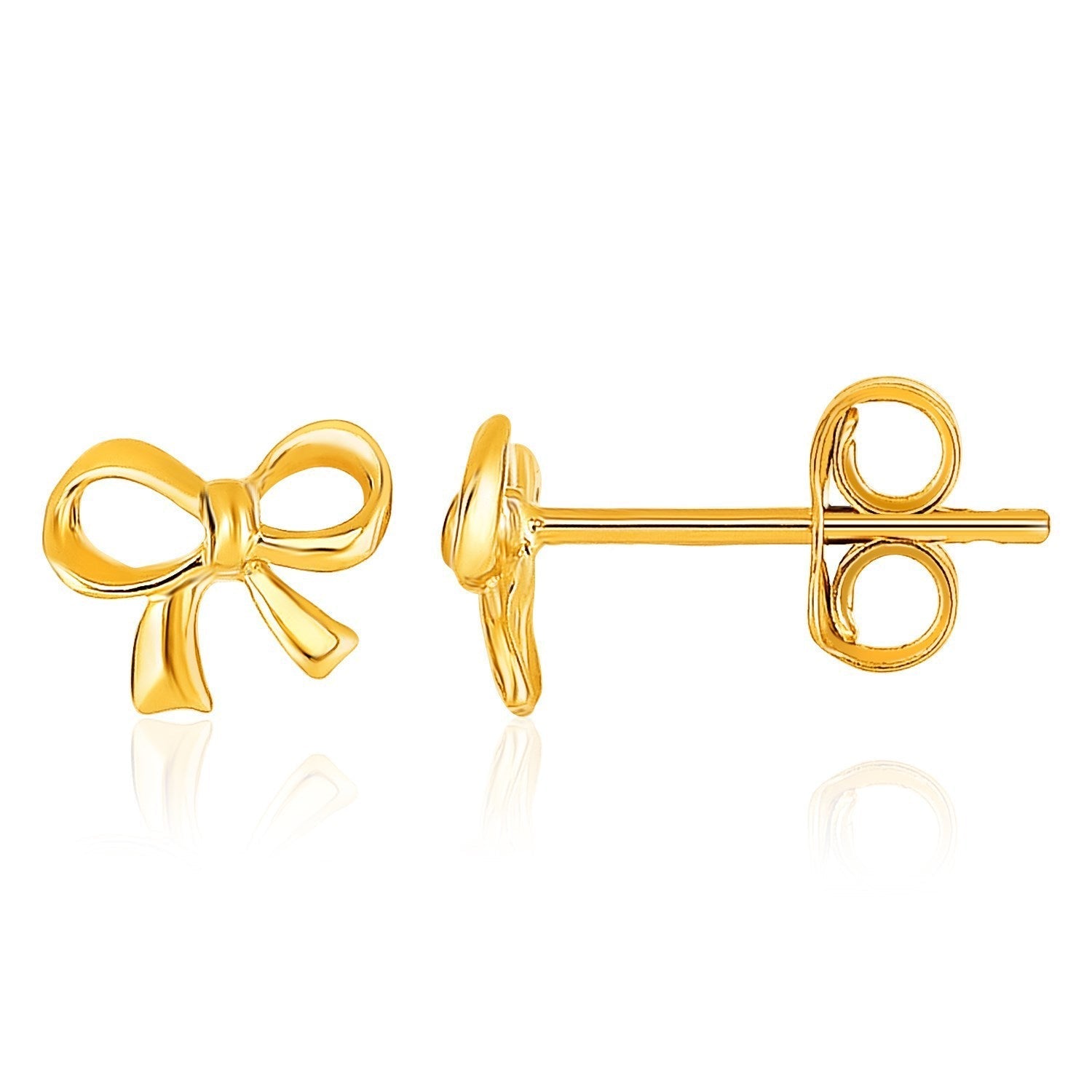 14k Yellow Gold Bow Style Post Earrings Bids.com