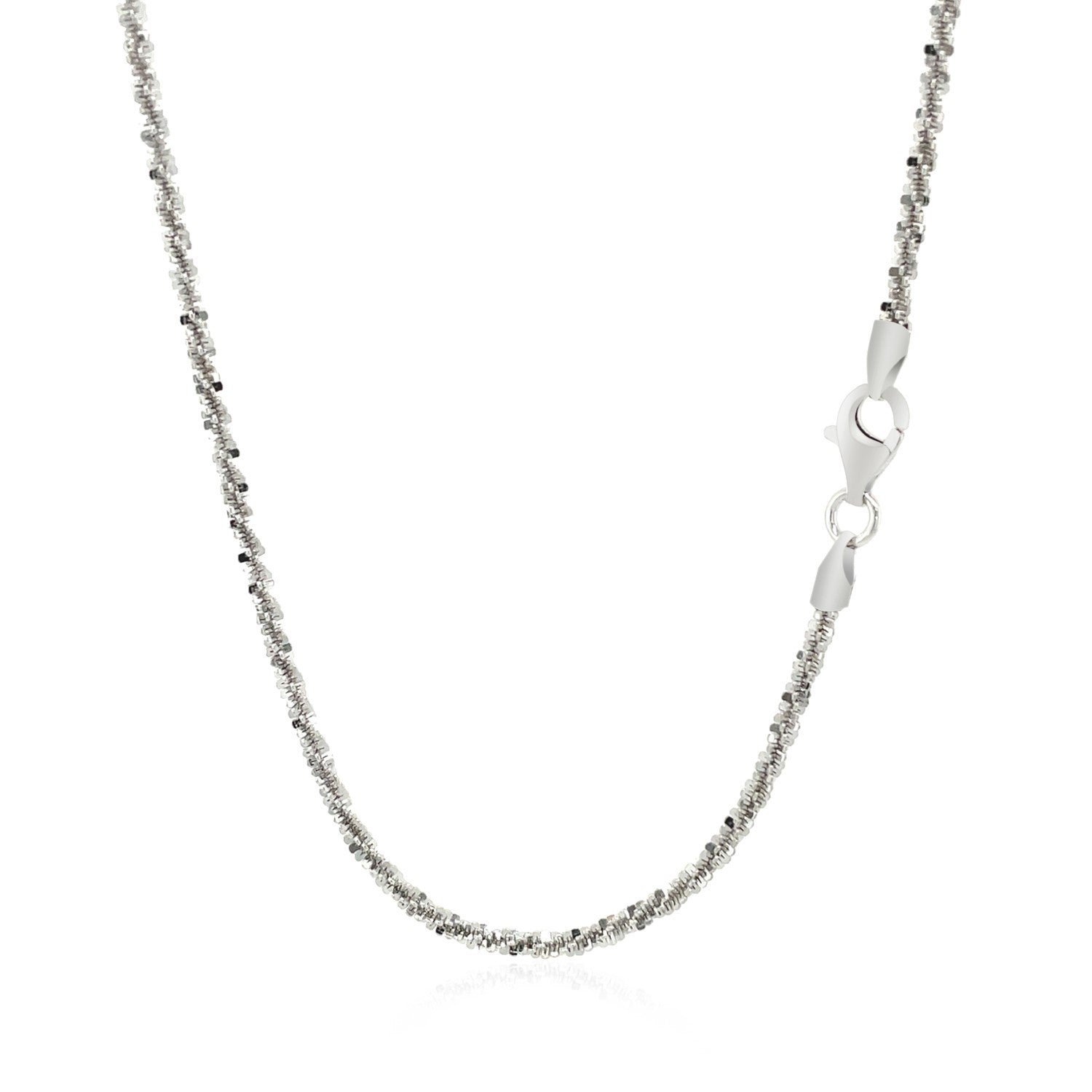 Rhodium Plated 2.2mm Sterling Silver Sparkle Style Chain Bids.com