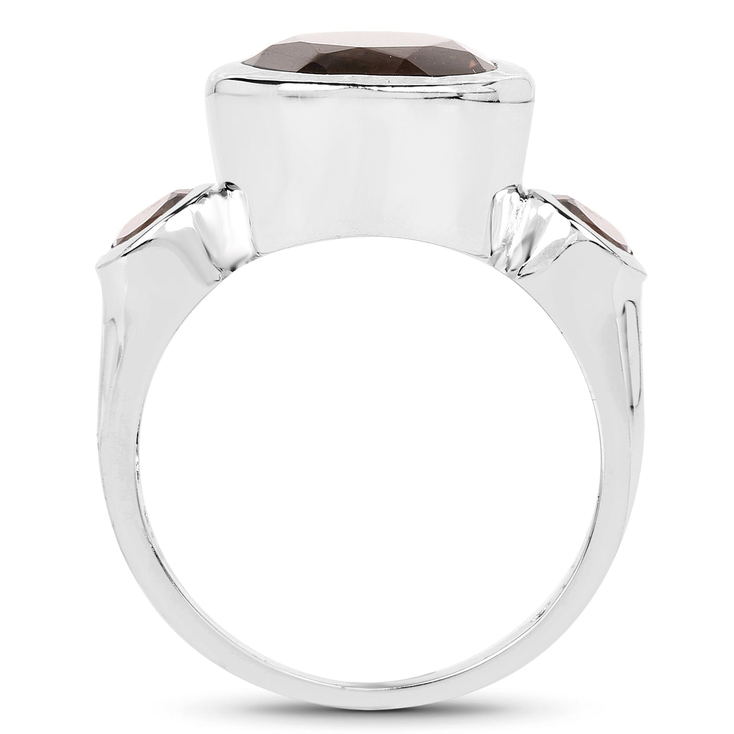 3.56 Carat Genuine Smoky Quartz .925 Sterling Silver Ring Bids.com