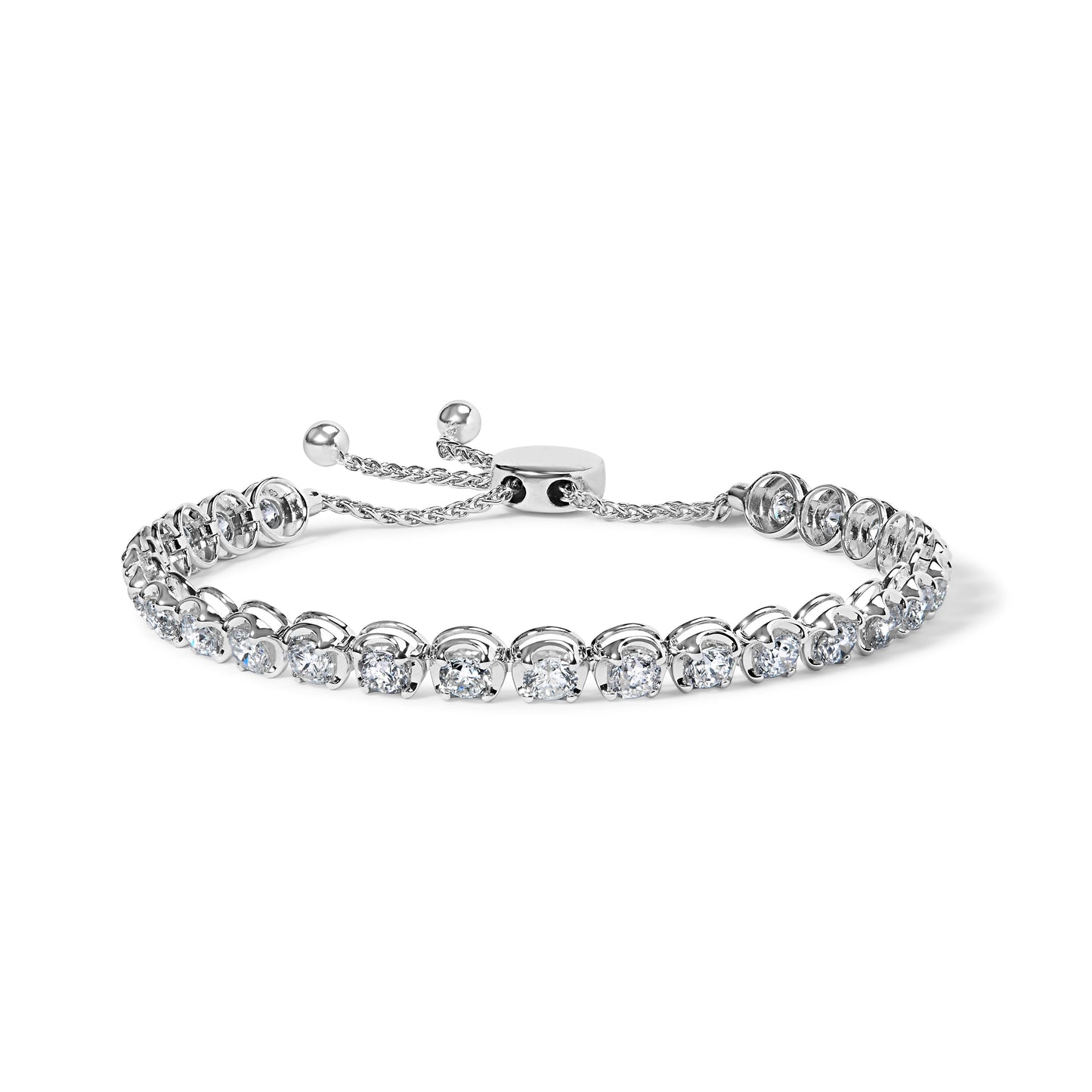 14K White Gold 6.00 Cttw Diamond 4â€-10â€ Adjustable Bolo Tennis Bracelet (I-J Color, I1-I2 Clarity) Bids.com