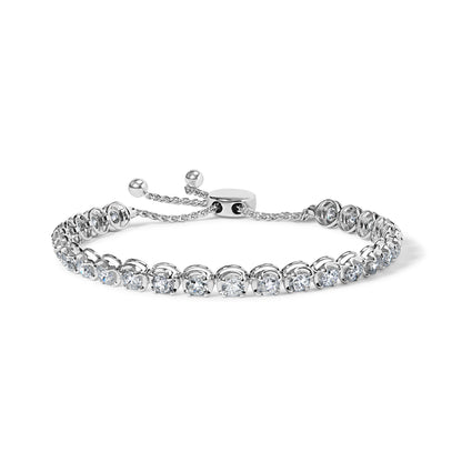 14K White Gold 6.00 Cttw Diamond 4â€-10â€ Adjustable Bolo Tennis Bracelet (I-J Color, I1-I2 Clarity) Bids.com