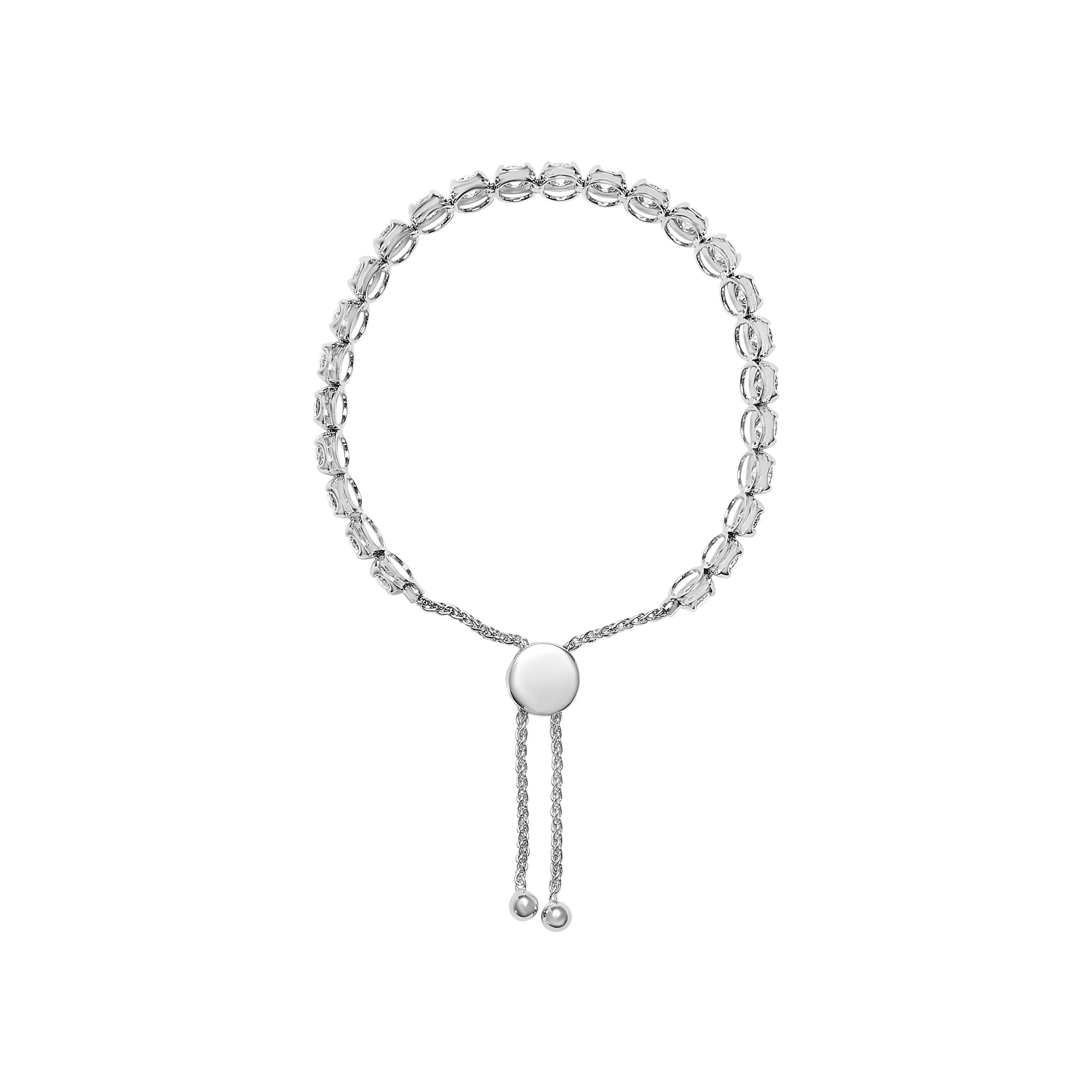 14K White Gold 6.00 Cttw Diamond 4â€-10â€ Adjustable Bolo Tennis Bracelet (I-J Color, I1-I2 Clarity) Bids.com