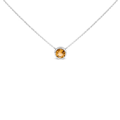 .925 Sterling Silver 7MM Bezel Set Created Purple Amethyst Pendant Necklace - 18" Inches Bids.com