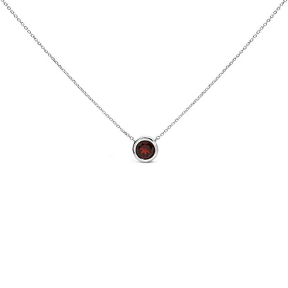 .925 Sterling Silver 7MM Bezel Set Created Purple Amethyst Pendant Necklace - 18" Inches Bids.com