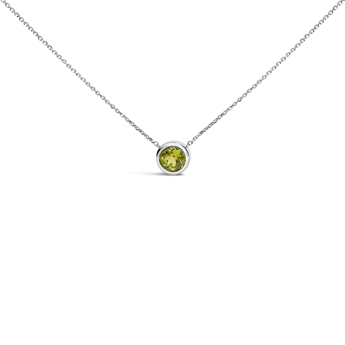 .925 Sterling Silver 7MM Bezel Set Created Purple Amethyst Pendant Necklace - 18" Inches Bids.com