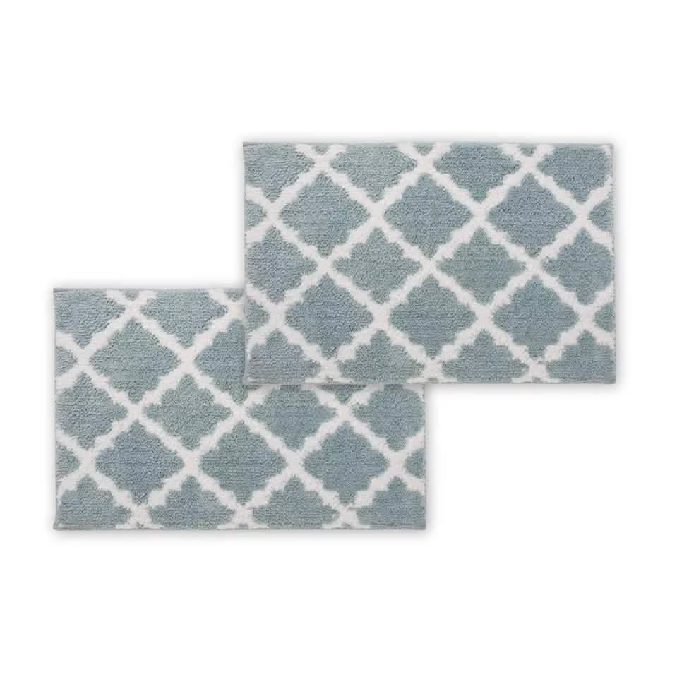 Bibb Home 1-2 Pack Trellis Micro Shag Bath Rugs 17" X 24" DailySale
