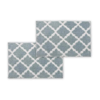 Bibb Home 1-2 Pack Trellis Micro Shag Bath Rugs 17" X 24" DailySale