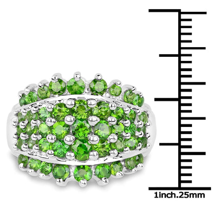 2.48 Carat Genuine Chrome Diopside .925 Sterling Silver Ring Bids.com
