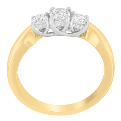 14K Two-Toned Gold 1/2 CTTW Round-cut Diamond Ring (G-H, SI1-SI2) Bids.com
