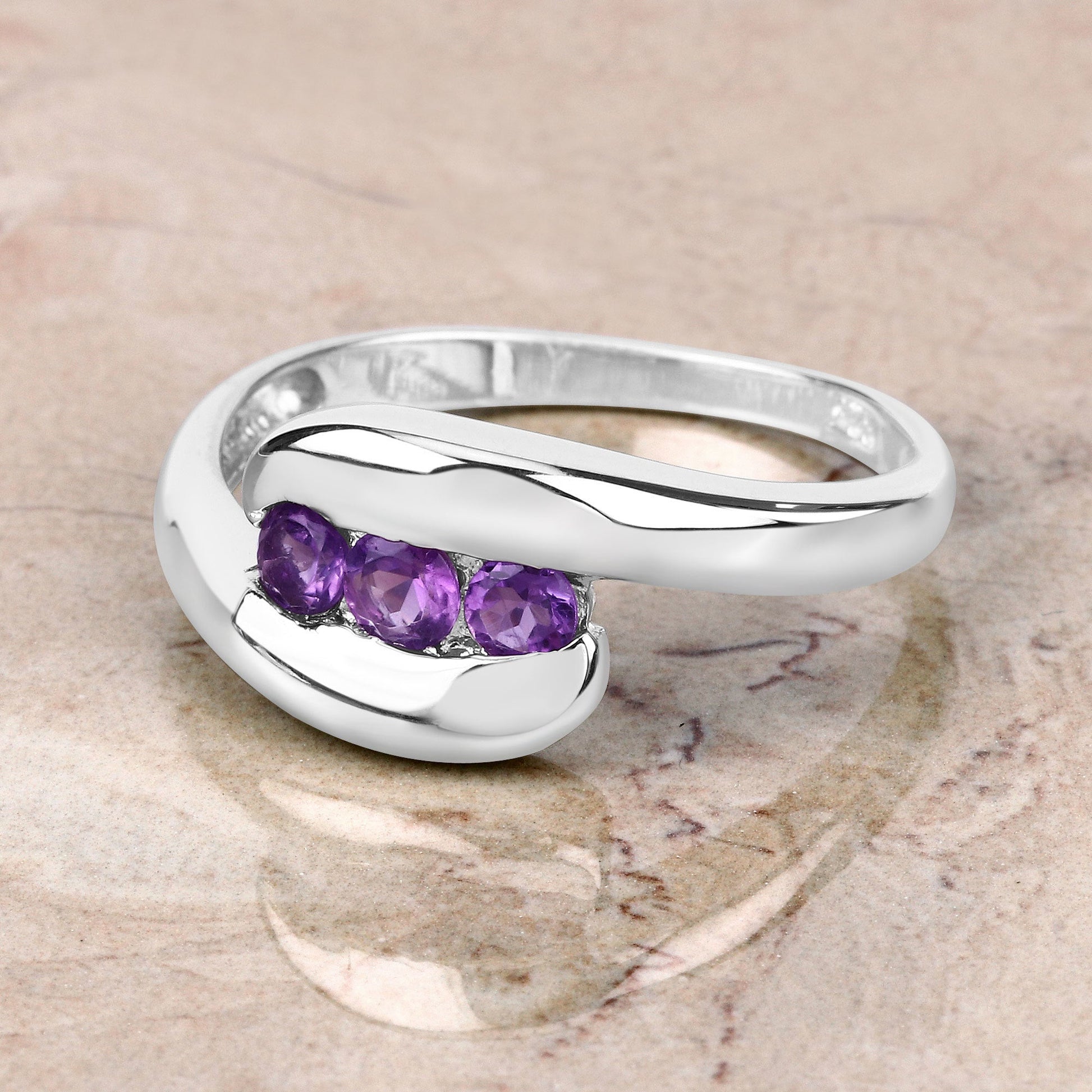 0.54 Carat Genuine Amethyst .925 Sterling Silver Ring Bids.com