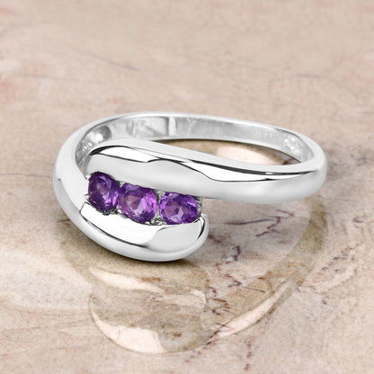 0.54 Carat Genuine Amethyst .925 Sterling Silver Ring Bids.com