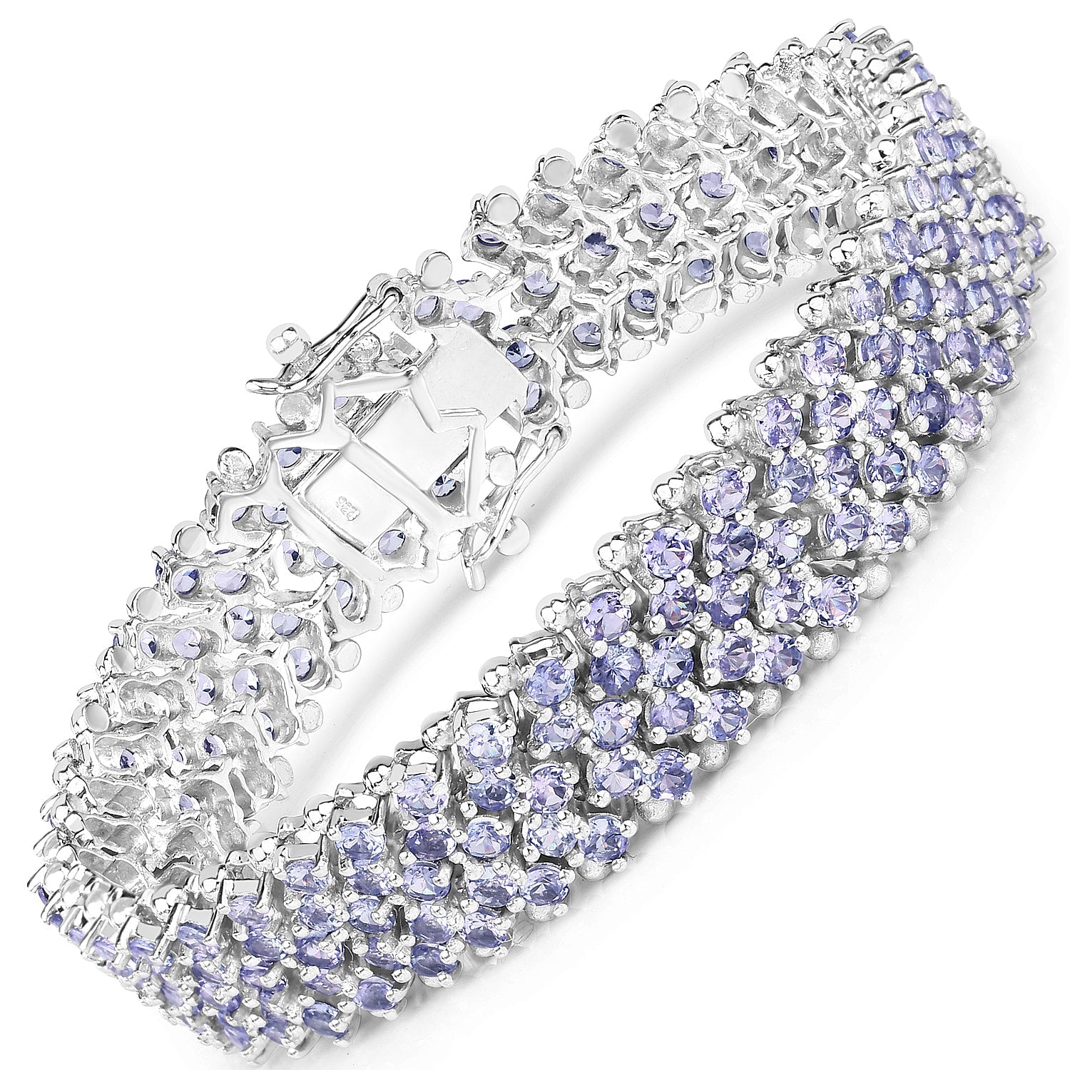 14.70 Carat Genuine Tanzanite .925 Sterling Silver Bracelet Bids.com