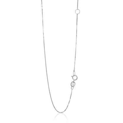 14k White Gold Adjustable Box Chain 0.6mm Bids.com