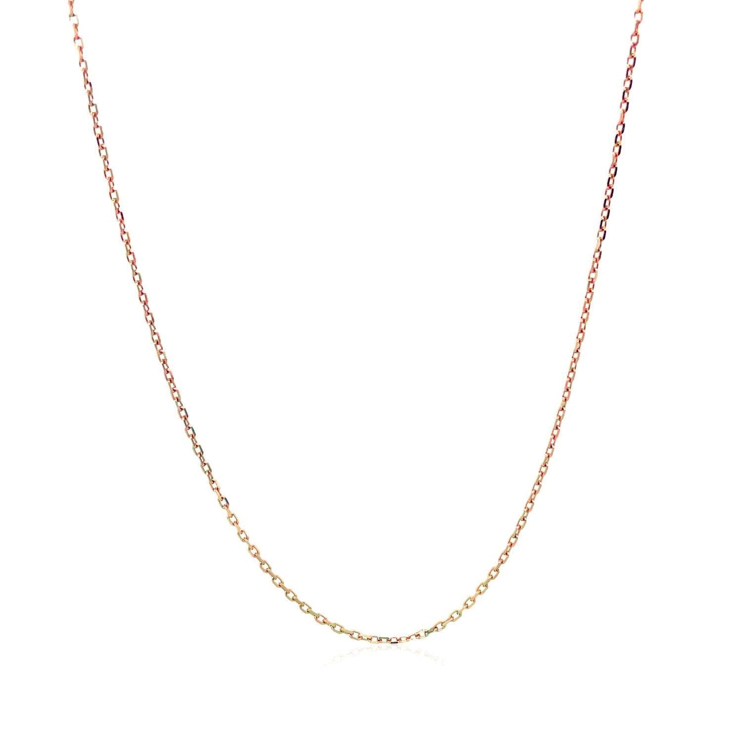 Diamond Cut Cable Link Chain in 14k Rose Gold (0.8 mm) Bids.com