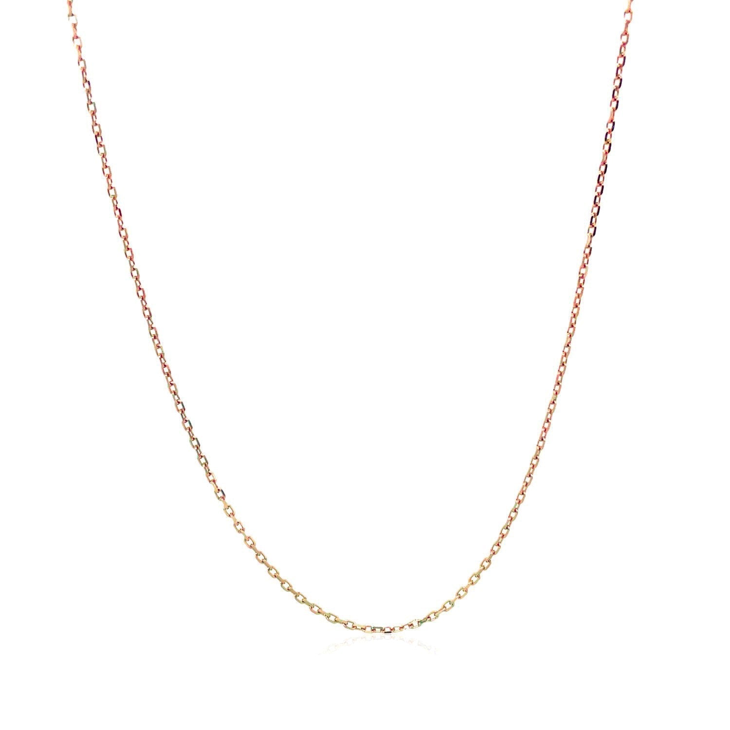 Diamond Cut Cable Link Chain in 14k Rose Gold (0.8 mm) Bids.com