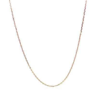 Diamond Cut Cable Link Chain in 14k Rose Gold (0.8 mm) Bids.com